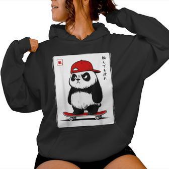 Grumpy Pandakateboard Pour Hommes S Adolescents Japonais Drôles Sweat à capuche femme - Cadeauxyz