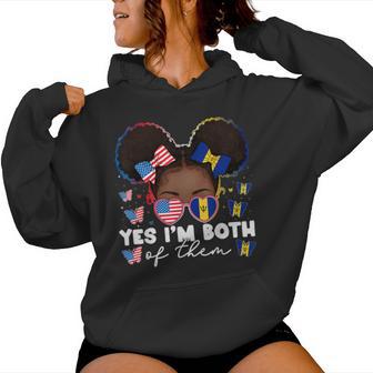 Half Bajan American Barbados Flag America Usa Girls Kids Women Hoodie - Thegiftio UK