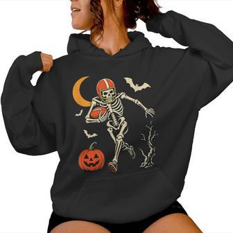 Halloween Skeleton Football Player Spooky Game Day Women Women Hoodie - Thegiftio UK