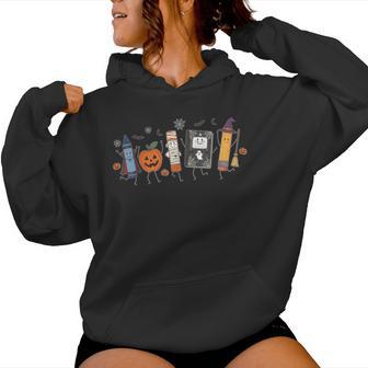 Halloween Teacher School Supplies Back To School Students Women Hoodie - Thegiftio UK