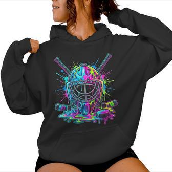 Ice Cream Dripping Hockey Drip Boys Girls Youth Ice Hockey Women Hoodie - Thegiftio UK