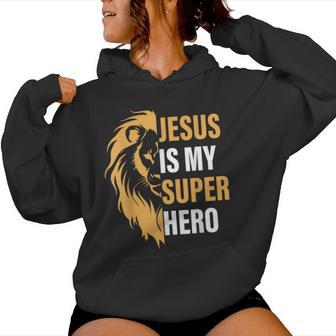 Jesus Is My Superhero Christian Religious Women Hoodie - Thegiftio UK