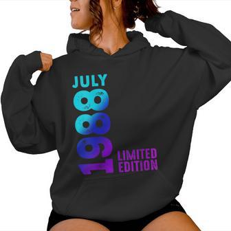 Julio 1988 Año 1988 Retro 1988Intage Edición Limitada Cuello Sudadera con capucha para mujer - Regaloses