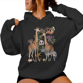 Jungle Animal Wildlifeafari Zoo Thème Animauxauvages Forêt Sweat à capuche femme - Cadeauxyz