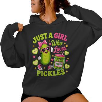 Just A Girl Who Loves Pickles Pickle Lover Women Hoodie - Thegiftio UK