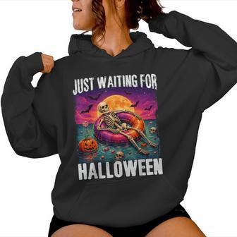 Just Waiting For Halloween Summer Skeleton Kid Women Hoodie - Thegiftio UK