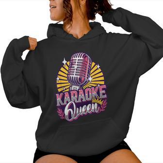 Karaoke Queen Karaoke Singer Microphone Karaoke Women Hoodie - Thegiftio UK