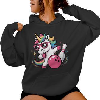 Kawaii Unicorn Dabbing Bowling Birthday Girls Women Hoodie - Thegiftio UK