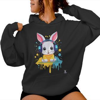 Lapin Dj Humour Musique Electro Techno Cadeau Sweat à capuche femme - Cadeauxyz