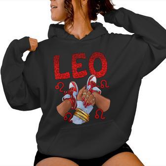 Leo Queen Birthday Sneakers Zodiac Sign Bday Women Hoodie - Thegiftio UK