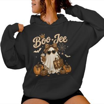 Leopard Ghost Coffee Halloween Costumes Boo Jee Girls Women Hoodie - Thegiftio UK