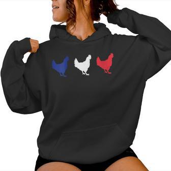 Les 3 Coqs Blue White Red Symbol France Women Hoodie - Thegiftio UK