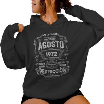 Leyendas Agosto 1972 Hombre 54 Años Cumpleaños Sudadera con capucha para mujer - Regaloses
