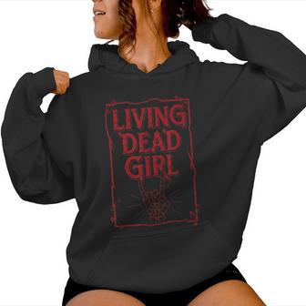 Living Dead Girl Vintage Retro Rock N Roll Zombie Women Hoodie - Thegiftio UK