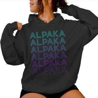 Llama Alpaka Retro Sudadera con capucha para mujer - Regaloses