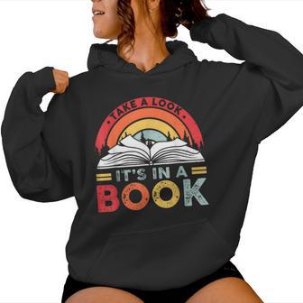 Take A Look It's In A Book Reading Book Vintage Rainbow Women Hoodie | Seseable UK