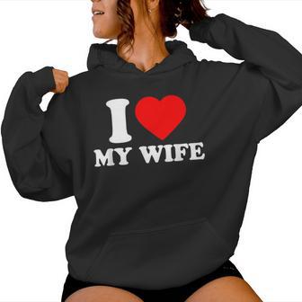 I Love My Wife I Heart My Wifealentines Day レディースパーカー - Kawaiitshirt