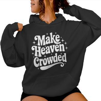 Make Heaven Crowded Christian Girl レトロ 宗教的 イエス レディースパーカー - Kawaiitshirt