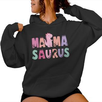 Mama Saurus Mom Dinosaur Three Rex Birthday Boy Girl Women Hoodie - Thegiftio UK