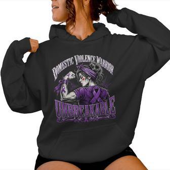 Messy Bun Domestic Violence Warrior Unbreakable Women Hoodie - Thegiftio UK