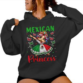 Mexican Princess Mexico Flag Mexicana Cute Dabbing Girl Kids Women Hoodie - Thegiftio UK