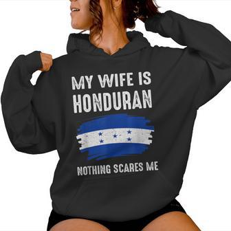 Mi Esposa Es Hondureño Honduras Bandera Del Orgullo Raíces Del Patrimonio Sudadera con capucha para mujer - Regaloses