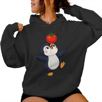 Mignon Pingouin Dansant Équilibrant Les Tomates Et Légumes Amusants Sweat à capuche femme - Cadeauxyz