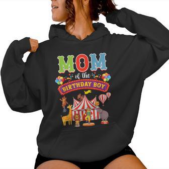 Mom Of The Birthday Boy Carnival Circus 1St Birthday Party Women Hoodie - Thegiftio UK