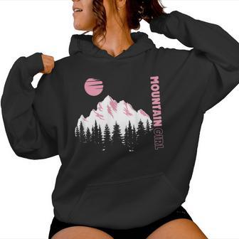 Mountain Girl Outdoor Loving Girl Mountain Moon Girl Women Hoodie - Thegiftio UK