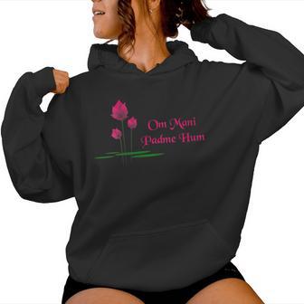 Om Mani Padme Hum Camisaanscrito Mantra Cuello Sudadera con capucha para mujer - Regaloses
