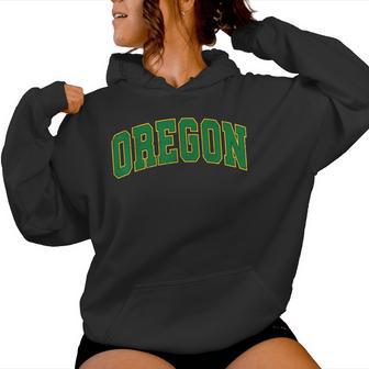 Oregon Or Vintage Sports Green Yellow Kids Women Hoodie - Thegiftio UK
