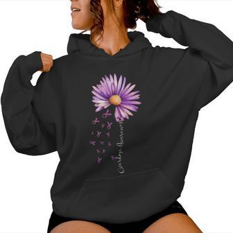 Overdose Awareness Month Sunflower Purple Ribbon Womens Women Hoodie - Thegiftio UK