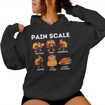 Pain Scale Turkey Nurse Thanksgiving Icu Nurse Women Hoodie - Thegiftio UK