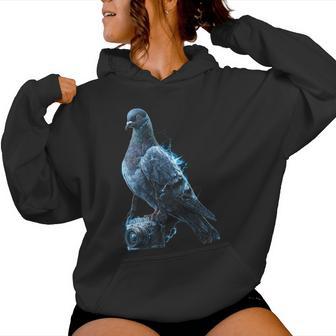 Palomaostiene Cámara Pájaro Motivo Animal Dibujo Ilustración Paloma Sudadera con capucha para mujer - Regaloses