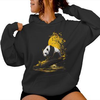 Panda Nature Forêt Animal Illustration Graphique Panda Sweat à capuche femme - Cadeauxyz