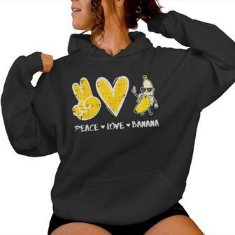 Peace Love Banana Aliment Aux Fruitségétaliens Pour S Hommes Enfants Sweat à capuche femme - Cadeauxyz