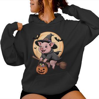 Pig Witch Hat Pumpkin Halloween Costume Kids Women Hoodie - Thegiftio UK