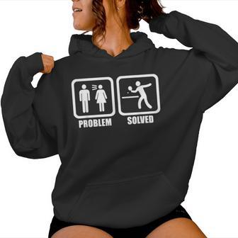Ping Pong Tenis De Mesa Esposa Problema Resuelto Hombres Sudadera con capucha para mujer - Regaloses
