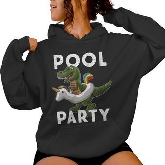 Pool Party Dinosaure Avec Licorne Flottante Sweat à capuche femme - Cadeauxyz