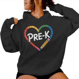 Pre-K Heart Pre-K Teacher Women Hoodie - Thegiftio UK