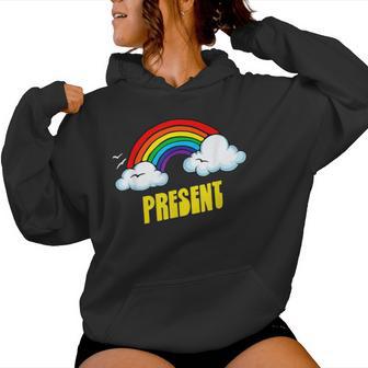 Present Cute arcastic Retrointage Rainbow レディースパーカー - Kawaiitshirt