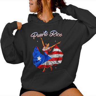 Puerto Rico Girls Boricua Flag Hispanic Heritage Month Women Hoodie - Thegiftio UK