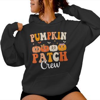 Pumpkin Patch Crew Matching Family Groovy Fall Halloween Women Hoodie - Thegiftio UK