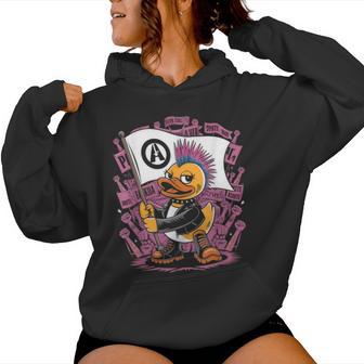 Punk Duck Rock Ducker Anarchy Punker Sudadera con capucha para mujer - Regaloses