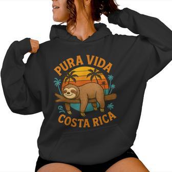 Pura Vida Costa Rica Sloth Sunset Palms Women Hoodie - Thegiftio UK