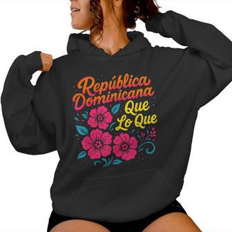 República Dominicana Qué Lo Que ドミニカ共和国 花 レディースパーカー - Kawaiitshirt