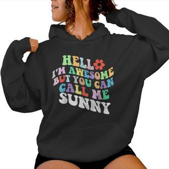 Retro Groovy Holaoy Increíble Pero Puedes Llamarmeunny Sudadera con capucha para mujer - Regaloses