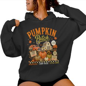 Retro Pumpkin Patch Farm Fresh Autumn Fall Season Costume Women Hoodie - Thegiftio UK