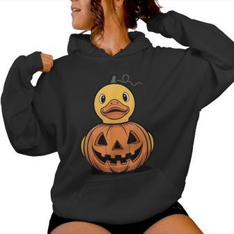 Rubber Duck Pumpkin Halloween Women Hoodie - Thegiftio UK