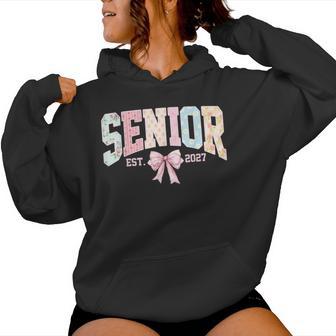 Senior 2027 Class Of 2027 Coquette Bow Graduation Girl Women Hoodie | Seseable UK